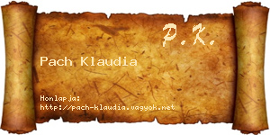 Pach Klaudia névjegykártya
